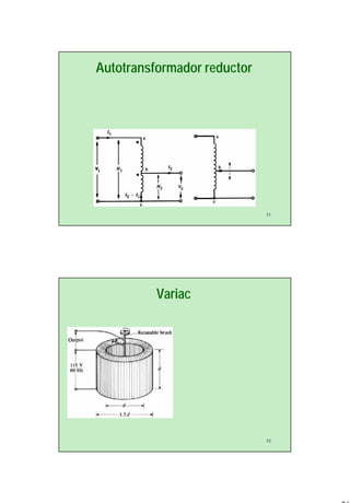 26
51
Autotransformador reductor
52
Variac
 