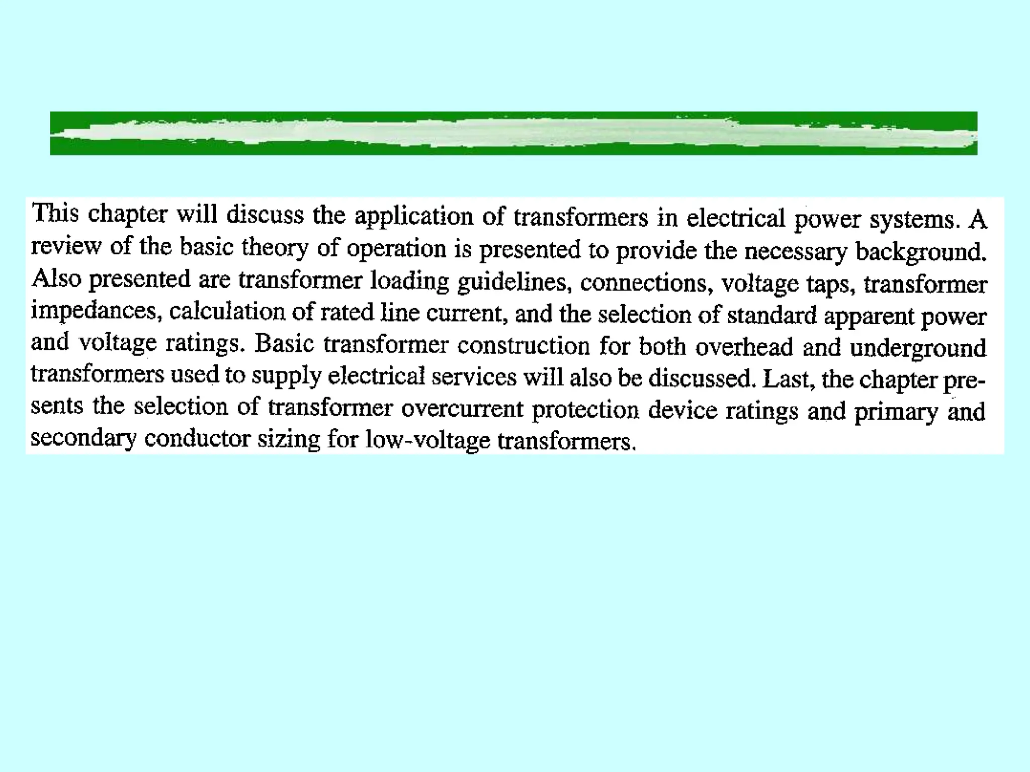 Transformers And Electrical System Design Ppt