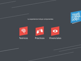 La experiencia incluye componentes: 
 