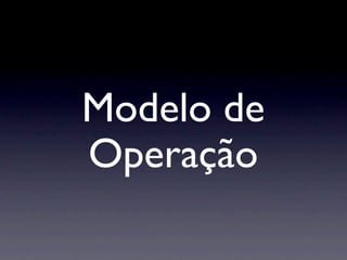 Modelo de
Operação
 