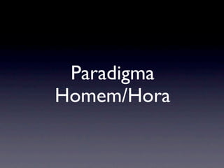 Paradigma
Homem/Hora
 
