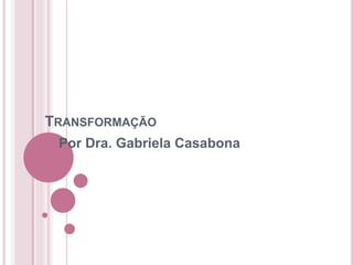 TRANSFORMAÇÃO
Por Dra. Gabriela Casabona
 
