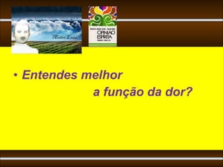 • Entendes melhor
            a função da dor?
 