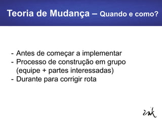 Tipos de Impacto
• Quantitativo
• Qualitativo
• Direto
• Indireto
• Simbólico
• De influência
• Local / Regional
• Nacional / Internacional
Tipos de Impacto
 