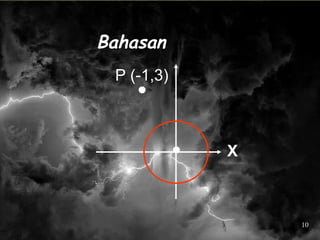 10
X
P (-1,3)
●
●
Bahasan
 