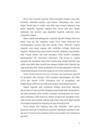 makalah Transformasi generatif | PDF