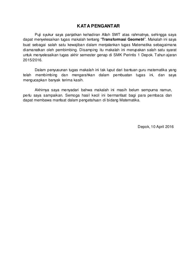 Kata Pengantar Puji Dan Syukur Saya Panjatkan Kepada Tuhan