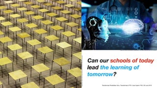 Imagesource:https://www.ru.nl/@1190784/current-education-system-truly-bankrupt/
Can our schools of today
lead the learning of
tomorrow?
Image source: https://www.einfochips.com/blog/healthcare-and-machine-learning-the-future-with-possibilities/
!37 Transformasi Pendidikan Guru, Transformasi LPTK | Iwan Syahril, PhD | 26 June 2019
 