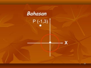 Bahasan
P (-1,3)
●

●

X

10

 