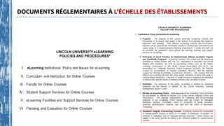 DOCUMENTS RÉGLEMENTAIRES À L’ÉCHELLE DES ÉTABLISSEMENTS
 