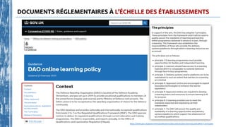 https://www.gov.uk/government/publications/dao-policies/dao-learning-policy#the-7-principles
DOCUMENTS RÉGLEMENTAIRES À L’ÉCHELLE DES ÉTABLISSEMENTS
 