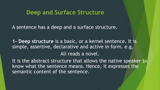 Deep Structure Example Transformational generative grammar | PPTX