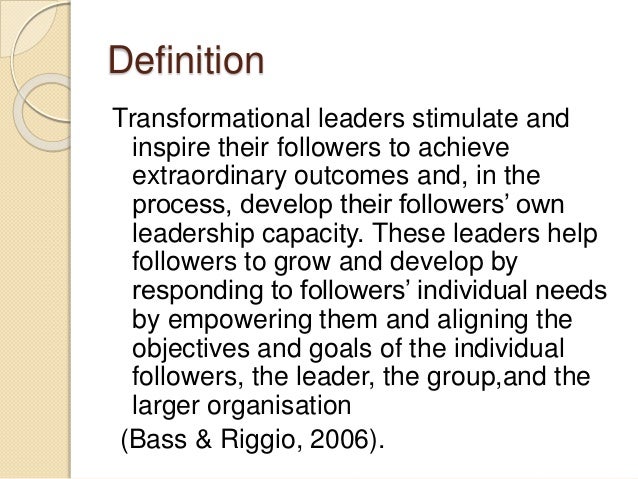 transformational leadership transformational leadership definition