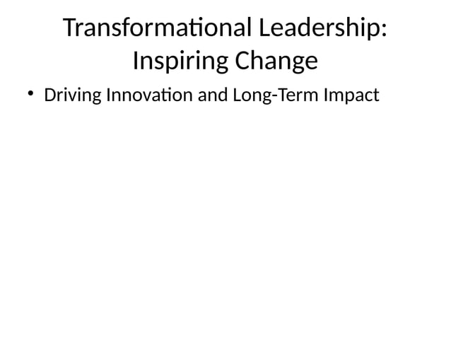 Transformational Leadership Presentation Pptx