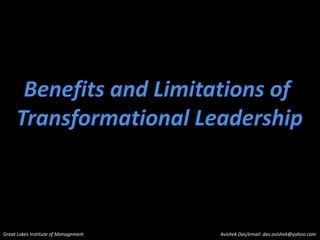 Energy and enthusiasm are the tonics that get things doneComponents of Transformational Leadership