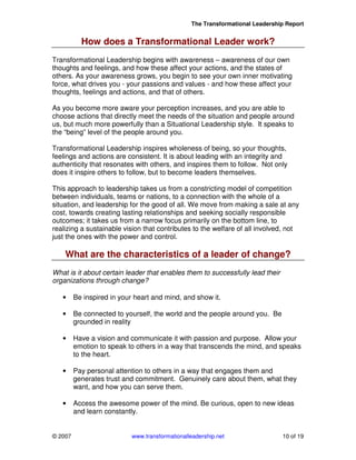 Transformational leadership | PDF