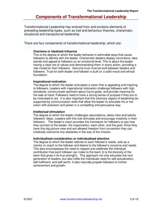 Transformational leadership | PDF