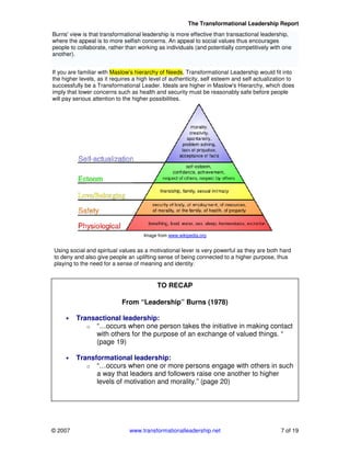 Transformational leadership | PDF