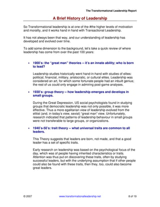 Transformational leadership | PDF