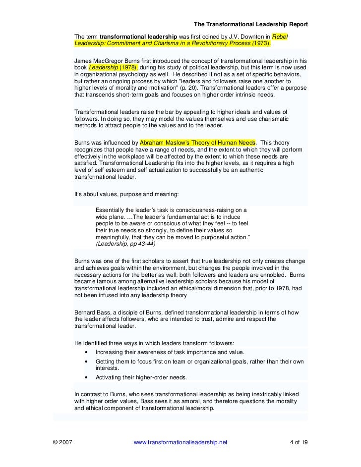 Transformational leadership