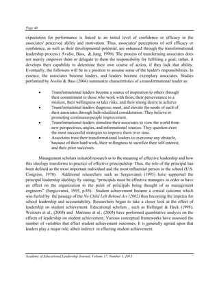Transformational leadership style | PDF