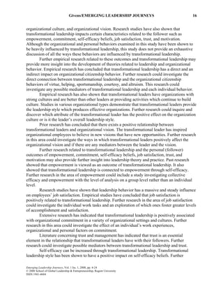 Transformational leadership the impact on organisation and personal ...