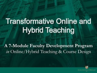 A 7-Module Faculty Development Program
in Online/Hybrid Teaching & Course Design
 