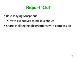 Discovery
• Get	
  the	
  word	
  on	
  the	
  street	
  
• Capture	
  emoLonal	
  stories	
  with	
  Lego	
  
• Write	
  down	
  exact	
  quotes	
  
• IdenLfy	
  Themes	
  and	
  back	
  up	
  with	
  data
10
 