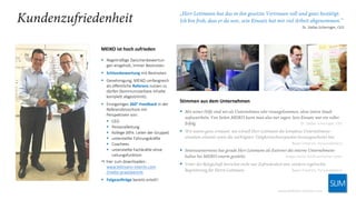 Segmentmanagement
▪ Strategische Neuausrichtung der
Vertriebsorganisation auf
Kundensegmente.
▪ Definition und Abstimmung des
strategischen Rahmens.
▪ Aufbau einer neuen
Kundensegmentierung.
www.lettmann-interim.com
SLIM
MEIKO ist hoch zufrieden
▪ Regelmäßige Zwischenbewertun-
gen eingeholt, immer Bestnoten.
▪ Schlussbewertung mit Bestnoten.
▪ Genehmigung, MEIKO umfangreich
als öffentliche Referenz nutzen zu
dürfen (kommunizierbare Inhalte
komplett abgestimmt).
▪ Einzigartiges 360°-Feedback in der
Referenzbroschüre mit
Perspektiven von:
▪ CEO
▪ Personalleitung
▪ Kollege (Kfm. Leiter der Gruppe)
▪ unterstellte Führungskräfte
▪ Coachees
▪ unterstellte Fachkräfte ohne
Leitungsfunktion
 hier zum downloaden:
www.lettmann-interim.com
/meiko-praxisbericht
▪ Folgeaufträge bereits erteilt!
Stimmen aus dem Unternehmen
▪
Dr. Stefan Scheringer, CEO
▪
Beate Friedrich, Personalleiterin
▪
Jürgen Hund, Kaufmännischer Leiter
▪
Beate Friedrich, Personalleiterin
Dr. Stefan Scheringer, CEO
 
