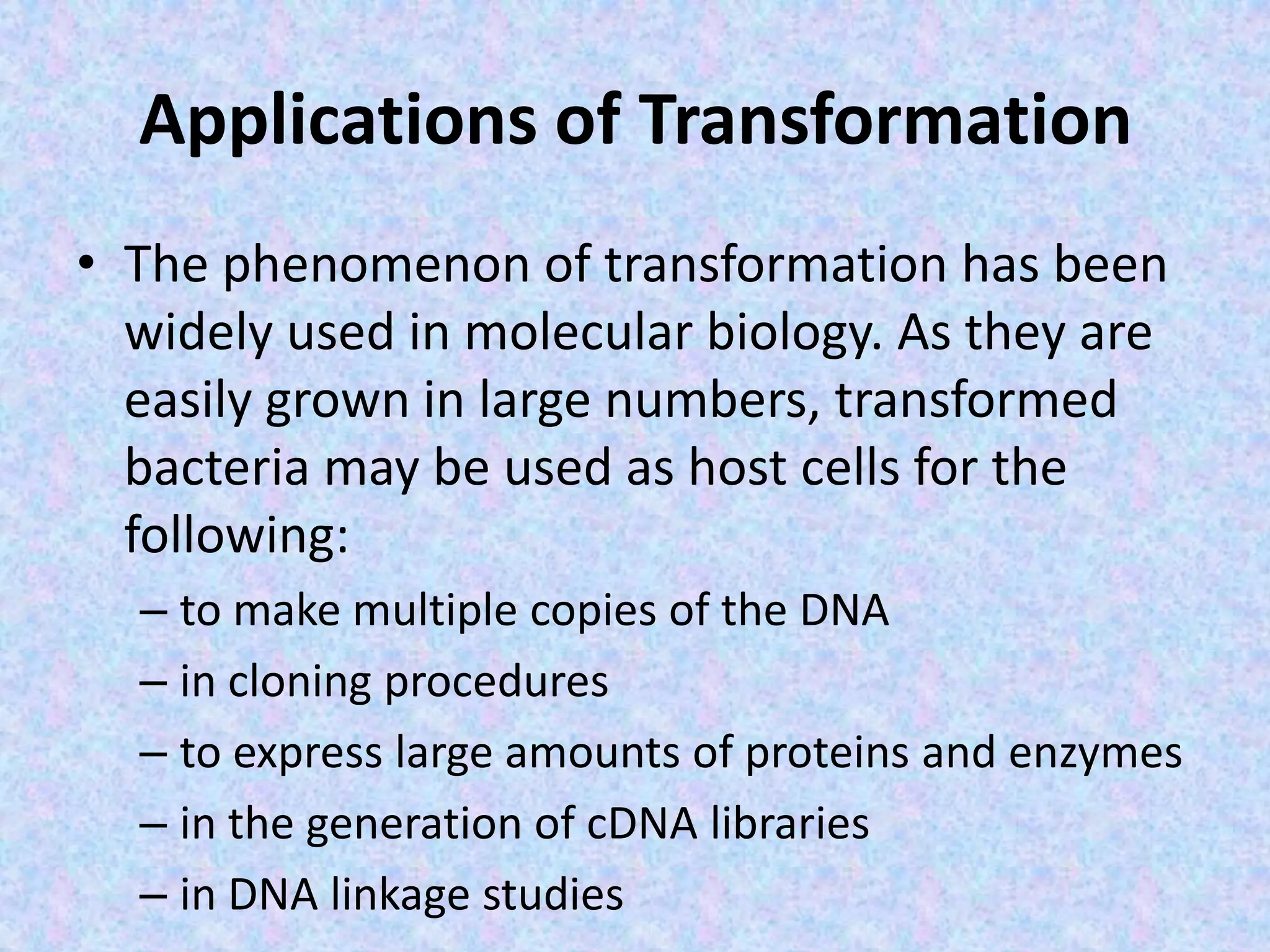 Transformation In Bacteria Pdf