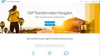 11INTERNAL© 2017 SAP SE or an SAP affiliate company. All rights reserved. ǀ
SAP Transformation Navigator gera o documento de guias do cliente
SAP Transformation Navigator (ferramenta de auto serviço) Guias do Cliente
gera
 