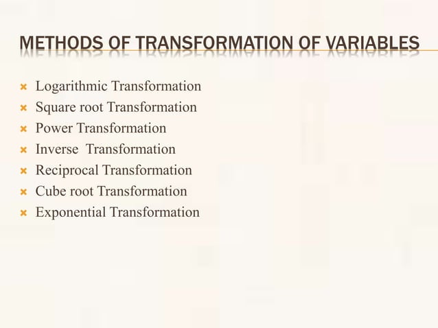 Transformation of variables
