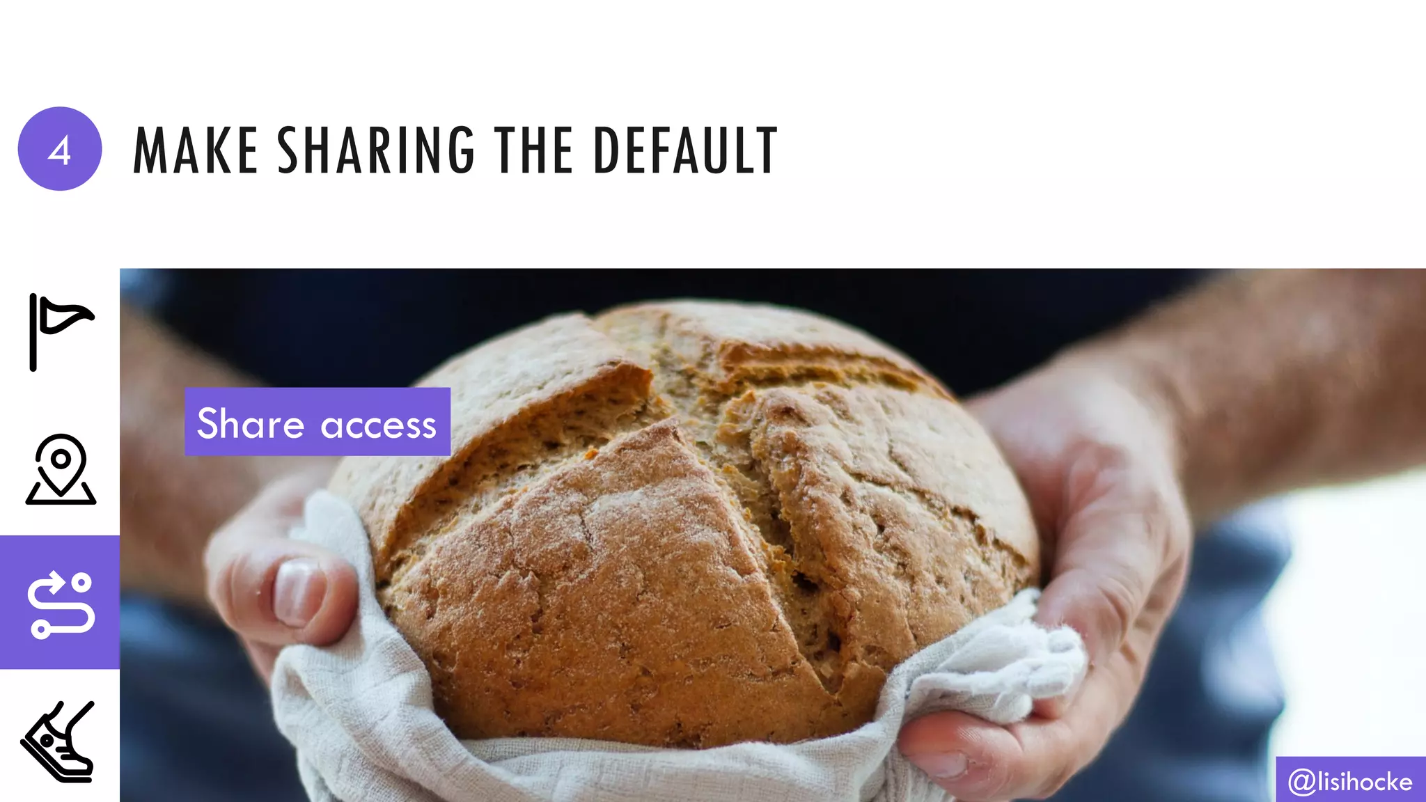 MAKE SHARING THE DEFAULT
@lisihocke
Share access
4
 