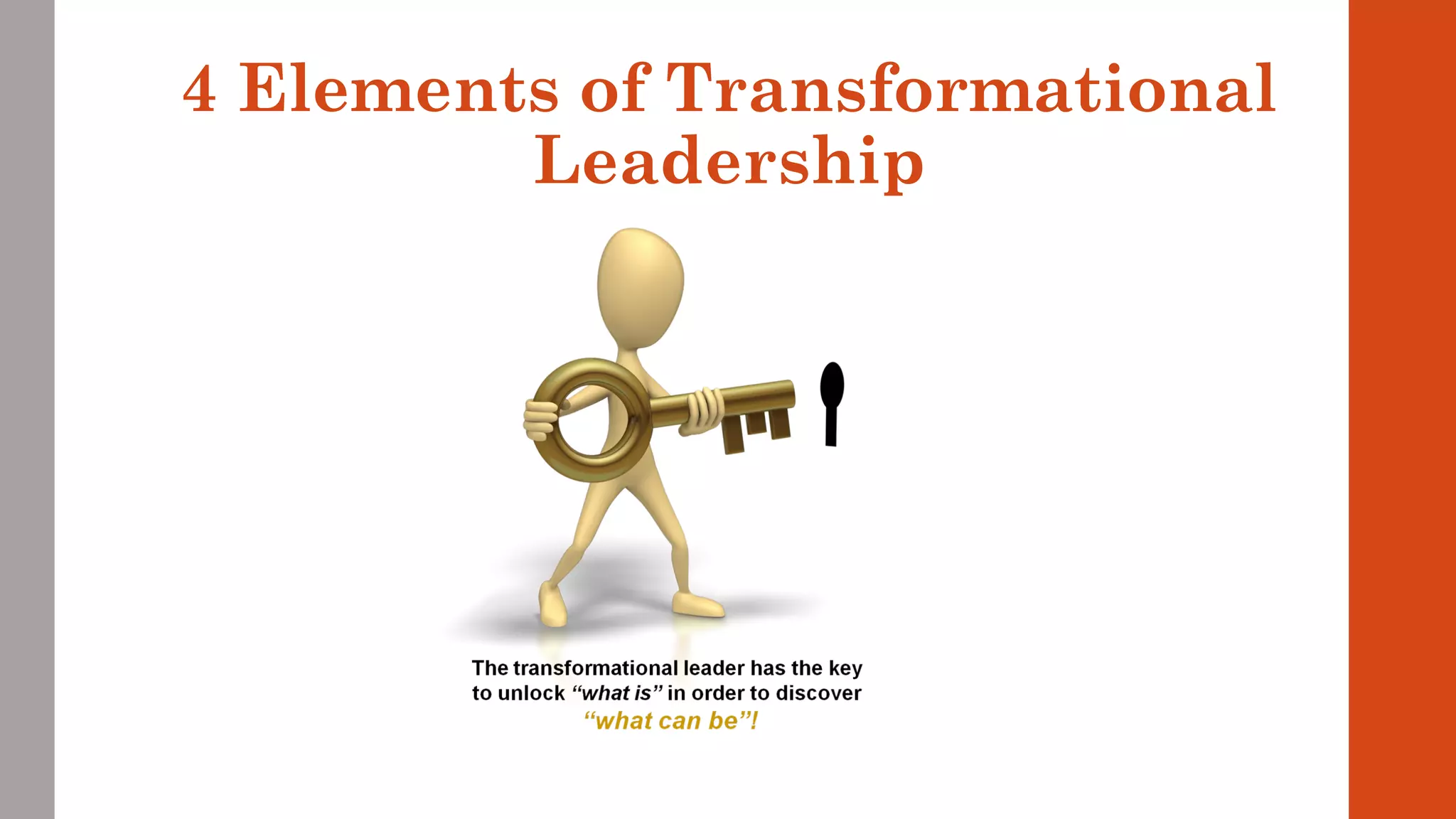 4 Elements of Transformational 
Leadership 
 