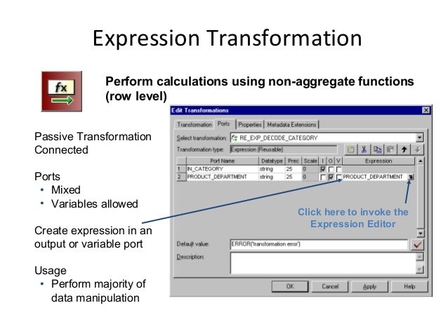 Transformation Types in Informatica By Quontra Solutions