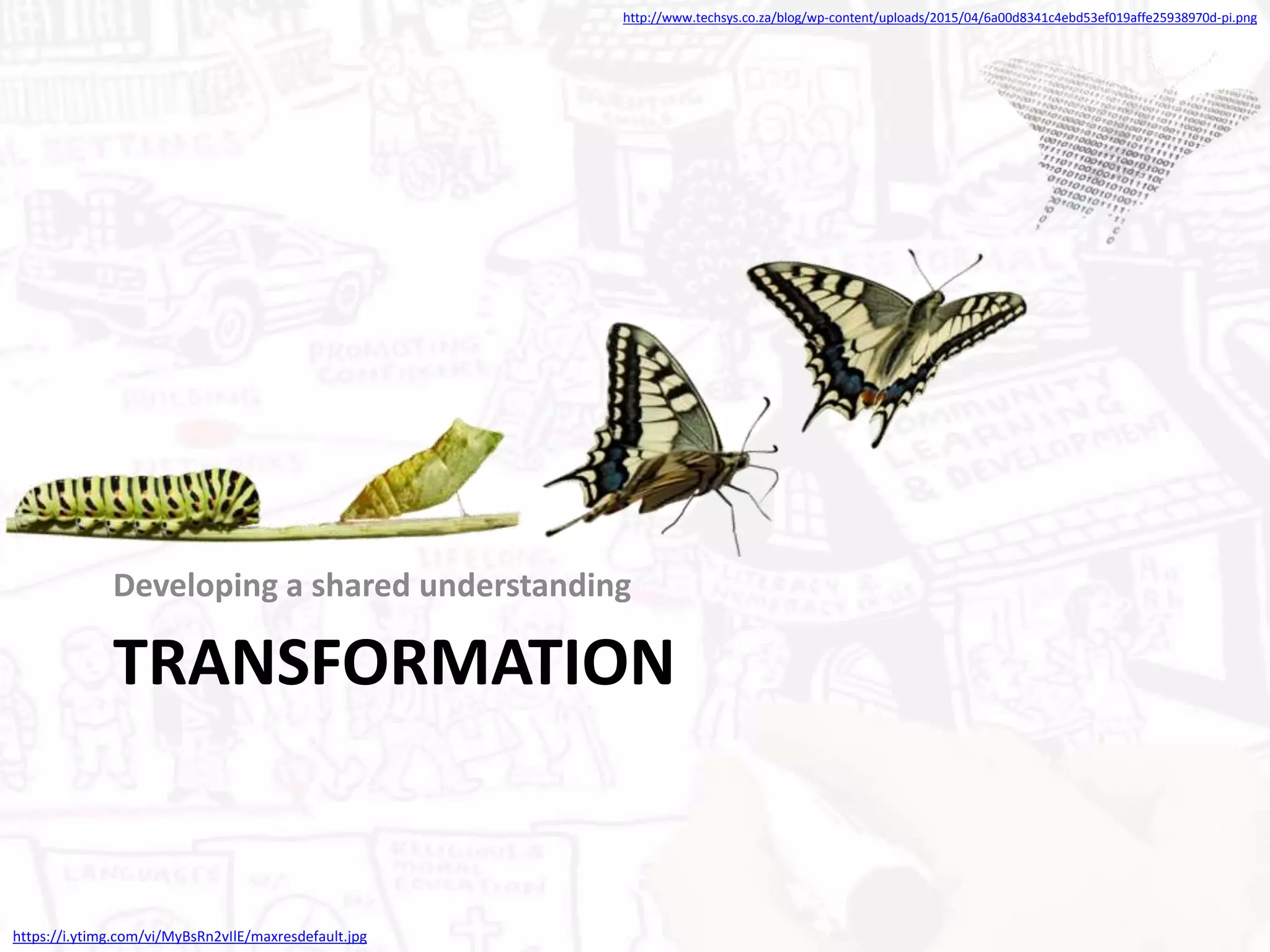 TRANSFORMATION
Developing a shared understanding
https://i.ytimg.com/vi/MyBsRn2vIlE/maxresdefault.jpg
http://www.techsys.co.za/blog/wp-content/uploads/2015/04/6a00d8341c4ebd53ef019affe25938970d-pi.png
 