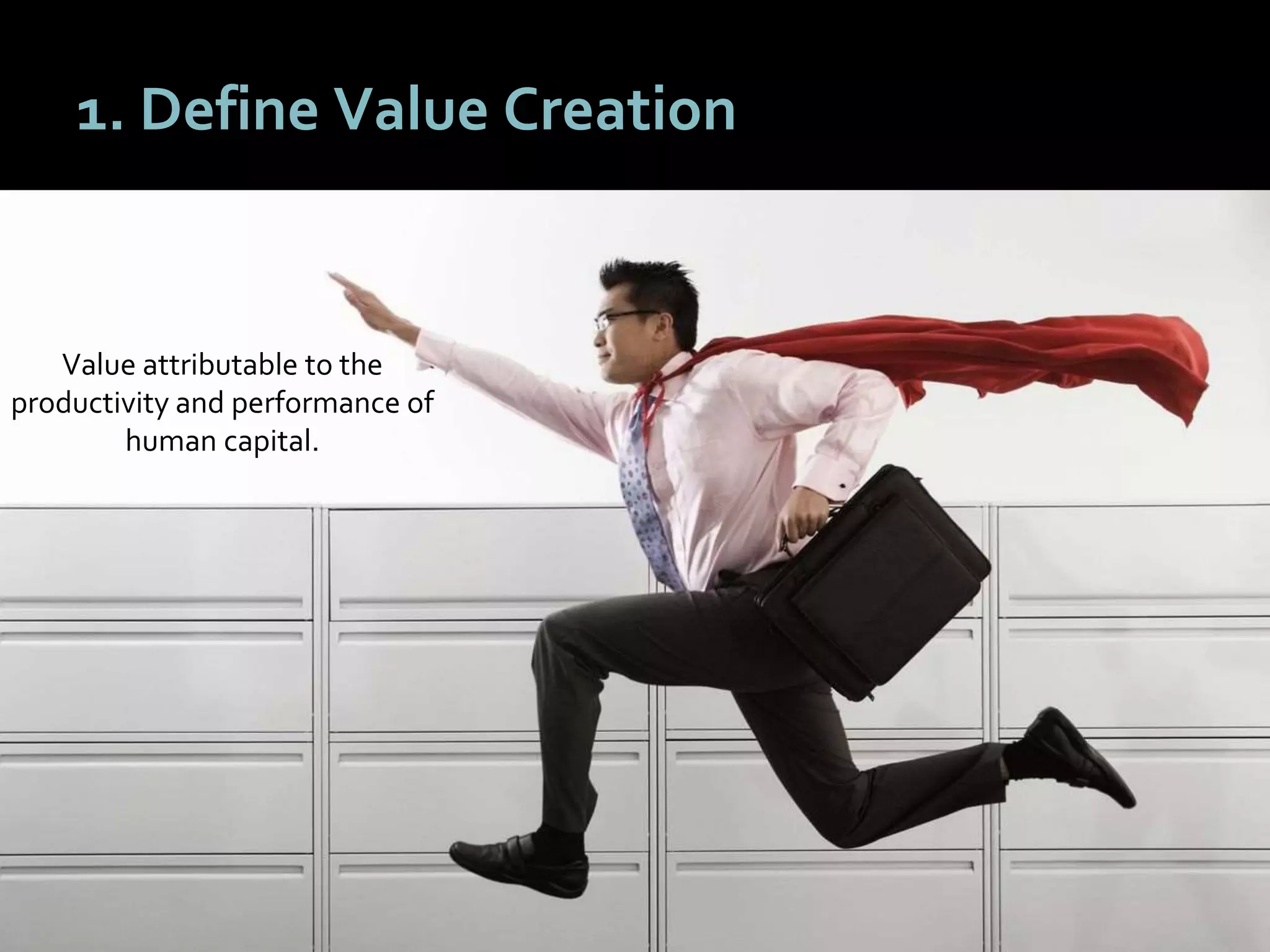 1111
1. Define Value Creation
Value attributable to the
productivity and performance of
human capital.
 