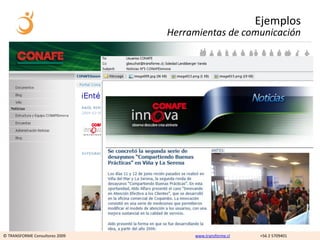 Ejemplos
                                Herramientas de comunicación




© TRANSFORME Consultores 2009        www.transforme.cl   +56 2 5709401
 