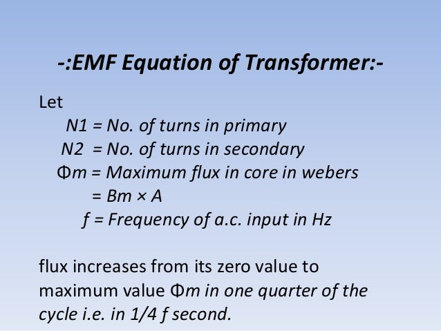3 2 E M F Equation Of Transformer Lessons Blendspace