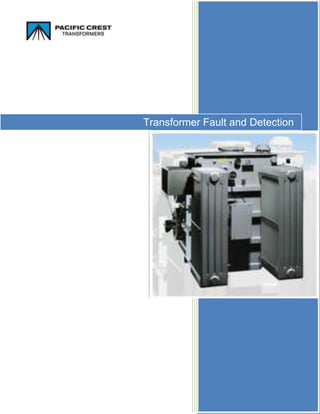 -276225-390525Transformer Fault and Detection26955751934210  In order to maximize the lifetime and efficacy of a transformer, it is important to be aware of possible faults that may occur and to know how to catch them early. Regular monitoring and maintenance can make it possible to detect new flaws before much damage has been done. The four main types of transformer faults are: Arcing, or high current break down Low energy sparking, or partial discharges Localized overheating, or hot spots  General overheating due to inadequate cooling or sustained overloading ,[object Object],Large quantities of hydrogen and acetylene (C2H2) can indicate heavy current arcing. Oxides of carbon may also be found if the arcing involves paper insulation. The presence of hydrogen and lower order hydrocarbons can be a sign of partial discharge Significant amounts of methane and ethane may mean localized heating or hot spots. CO and CO2 may evolve if the paper insulation overheats; which can be a result of prolonged overloading or impaired heat transfer. Techniques to Detect Faults Techniques to detect transformer faults include the Buchholz Relay safety device, dissolved gas analysis (DGA) tests and a range of tests for detecting the presence of contaminants in the oil, as well as for measuring indicators of oil quality such as electric strength and resistivity. Buchholz Relay A Buchholz Relay is also called a gas detection relay.  It is a safety device generally mounted at the middle of the pipe connecting the transformer tank to the conservator. A Buchholz Relay may be used to detect both minor and major faults in the transformer. This device functions by detecting the volume of gas produced in the transformer tank.  Minor faults produce gas that accumulates over time within the relay chamber. Once the volume of gas produced exceeds a certain level, the float will lower and close the contact, setting off an alarm. Major faults can cause the sudden production of a large quantity of gas.  In this case, the abrupt rise in pressure within the tank will cause oil to flow into the conservator.  Once this is detected the float will lower to close the contact, which causes the circuit breaker to trip or sets off the alarm. Dissolved gas analysis (DGA) Dissolved gas analysis, or DGA, is a test used as a diagnostic and maintenance tool for machinery. Under normal conditions, the dielectric fluid present in a transformer will not decompose at a rapid rate. However, thermal and electrical faults can accelerate the decomposition of dielectric fluid and solid insulation. Gases produced by this process are all of low molecular weight, and include hydrogen, methane, ethane, acetylene, carbon monoxide and carbon dioxide. These gases will dissolve in the dielectric fluid. Analyzing the specific proportions of each gas will help in identifying faults.  Faults detected in such a way may include processes such as corona, sparking, overheating and arcing. Abnormal functioning within a transformer can be caught early by studying the gases that accumulate within it.  If the right countermeasures are taken early on, damage to equipment can be minimized. Other oil tests Other oil tests used to detect faults include acidity tests, electric strength tests, fiber estimation tests, color tests, water content tests, Polychlorinated Biphenyl Analysis (PCB) tests, furfuraldehyde analysis tests, metal in oil analysis tests and resistivity tests. Acidity test: The acidity of transformer fluid should be monitored regularly. High acidities can hasten the degradation of paper insulation and cause steel tanks to corrode. Electric Strength: The electric strength of an insulating fluid is its capacity to withstand electrical stress without failing. The lower the dielectric strength of a fluid, the less it will be able to insulate. Transformer failure can result if the dielectric strength drops too low. Fiber estimation: If fibers or other contaminants are present in a transformer's oil, they may reduce the oil's electric strength.   Wet fibers in particular can be drawn into an electrical field, resulting in arcing.  Passing polarized light through an oil sample can make fibers and other sediments visible, making it possible to estimate the fiber content of the sample. Sampling should be done carefully, since both fibers and moisture may be picked up during the process of sampling itself. Color: Obvious changes in oil color (for instance, light oil abruptly growing dark) may indicate deeper changes within the oil itself that need to be examined further. PCB Test: A Polychlorinated Biphenyl Analysis (PCB) test calculates the concentration or presence of polychlorinated biphenyl within the oil.  Capillary column chromatography can be used for this process. While the presence of PCBs is not an indication of oil quality, PCBS are a banned substance, no longer allowed in new liquid filled transformers. Metal in oil analysis:  The concentrations of various metals in a transformer's oil can be calculated by using methods such as atomic absorption spectroscopy (AA) and inductive coupled plasma spectrometry (ICP). Furfuraldehyde Analysis: The concentration of furfuraldehyde in an oil sample can be used as a measure of paper degradation. Furfuraldehyde is one of the byproducts of paper degrading and growing weaker, a process which sets a natural limit on a transformer's life.  Monitoring its concentration levels can help determine the remaining service life of a transformer. Moisture: Excess moisture in the oil can cause the oil's electric strength to plummet, leading to transformer failure.  It is therefore very important to monitor moisture levels in the transformer. Resistivity Test: High resistivity indicates low levels of free ions and ion-forming particles, as well as low levels of conductive contaminants. Resistivity tests are generally carried out at ambient temperature. It can also be useful, however, to carry out tests at much higher temperatures, the results of which can be compared to results at ambient temperature. 