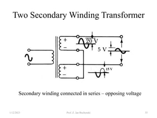 Two Secondary Winding Transformer
Secondary winding connected in series – opposing voltage
1/12/2023 Prof. Z. Jan Bochynski 35
 