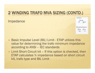 ETAP - Transformer sizing using etap | PDF