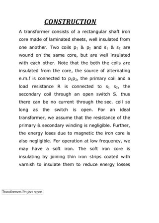Transformers Project report
 