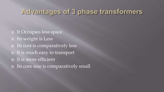  It Occupies less space
 Its weight is Less
 Its cost is comparatively less
 It is much easy to transport
 It is more efficient
 Its core size is comparatively small
 