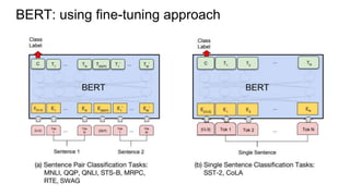 BERT: using fine-tuning approach
 