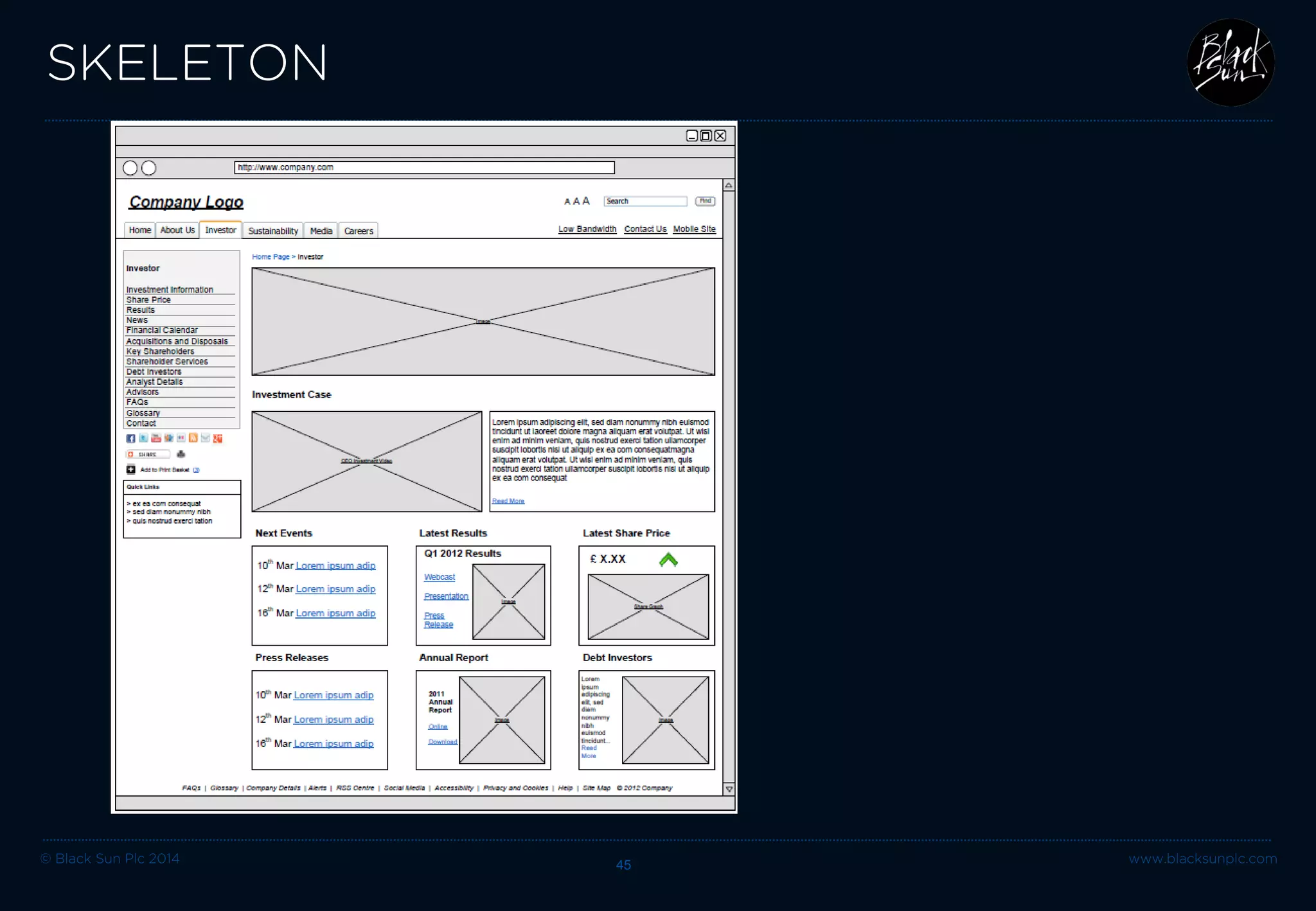 © Black Sun Plc 2014 www.blacksunplc.com 
SKELETON 45 
 