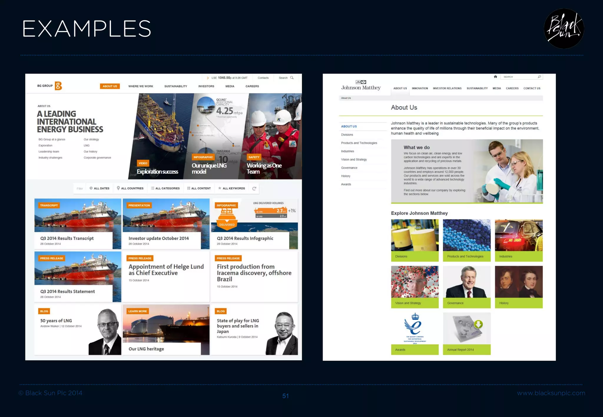 © Black Sun Plc 2014 51 www.blacksunplc.com 
EXAMPLES  