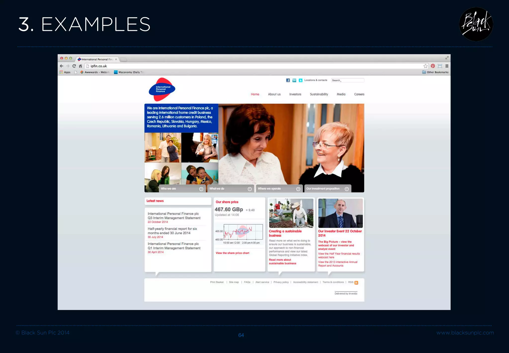 © Black Sun Plc 2014 64 www.blacksunplc.com 
3. EXAMPLES  