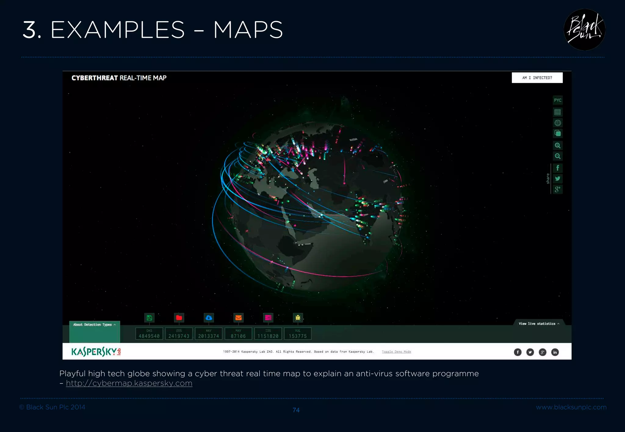 © Black Sun Plc 2014 74 www.blacksunplc.com 
3. EXAMPLES – MAPS 
Photographer’s site showing content / photos that he has taken around the world 
– http://www.yvanrodic.com/places  