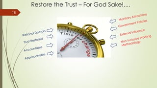 Restore the Trust – For God Sake!....
18
 